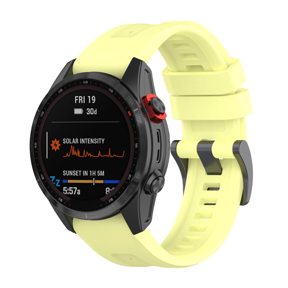 Garmin Fenix 7 / Epix Gen 2 / Descent G1 klokkerem i silikon - Gul