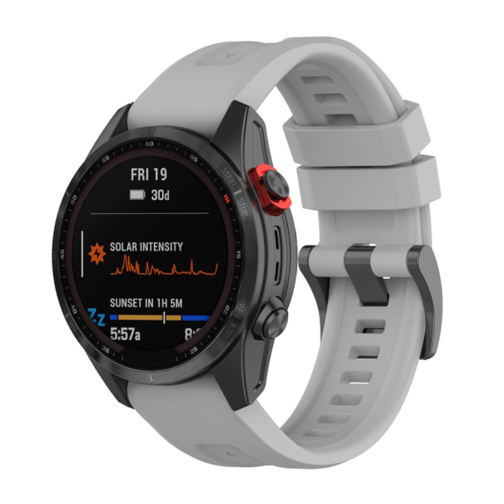 Garmin Fenix 7 / Epix Gen 2 / Descent G1 klokkerem i silikon - Grå