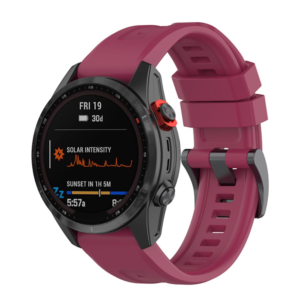 Garmin Fenix 7 / Epix Gen 2 / Descent G1 klokkerem i silikon - Vinrød