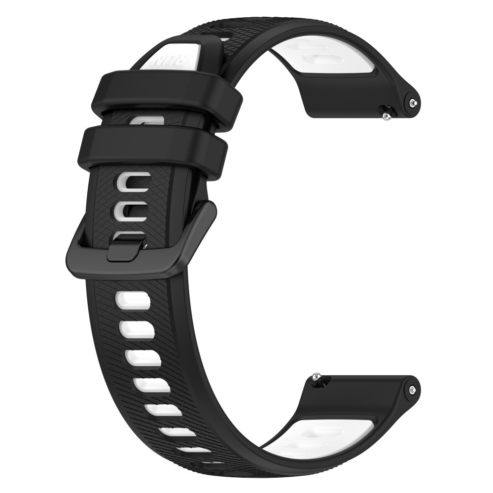 Garmin Forerunner 965 / 255 / Vivoactive 4 / Venu 2 silikonrem i to farger - Svart / Hvit