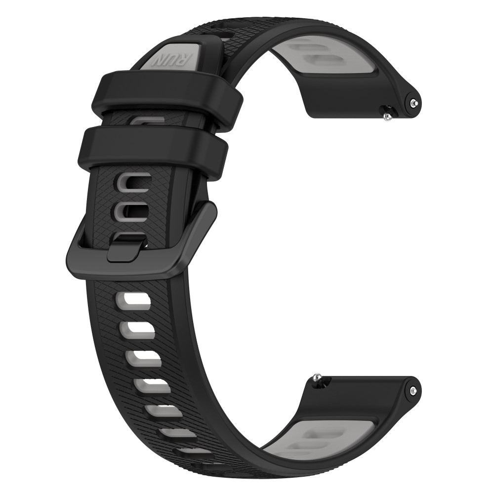 Garmin Forerunner 965 / 255 / Vivoactive 4 / Venu 2 silikonrem i to farger - Svart / Grå