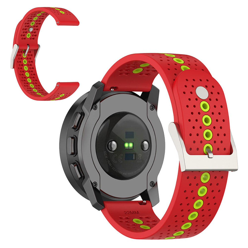 Bilde av 22mm Suunto 9 Peak Dual Color Silicone Watch Strap - Red / Green